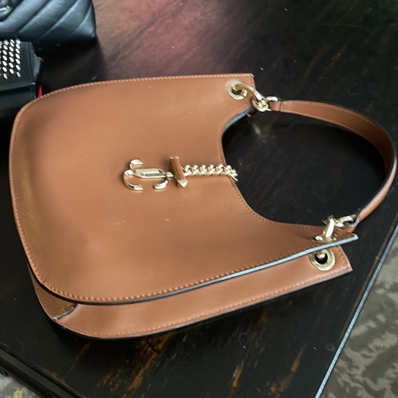 Jimmy Choo Purse, brown color, gold hardware, leather. - Picture 4 of 4